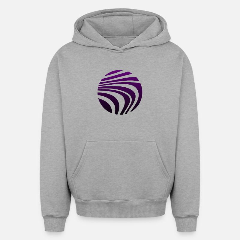 Psychedelic Pattern Violet Gradient - Oversized Heavyweight Unisex Hoodie - heather grey