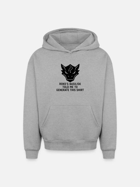Generated by the Basilisk - Oversized Heavyweight Unisex Hoodie - heather grey