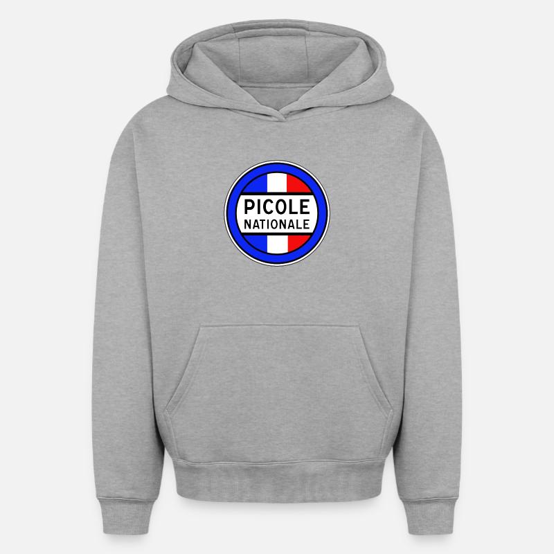 Picole Nationale nouveau design - Sweat à capuche unisexe oversize épais SPREAD - gris chiné