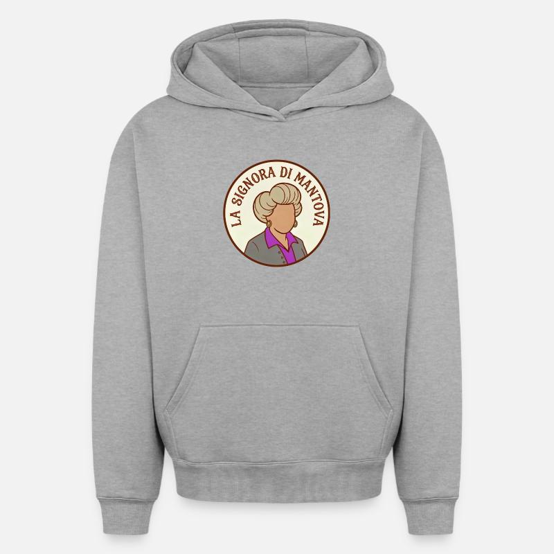 La Dame de Mantoue - Sweat à capuche unisexe oversize épais SPREAD - gris chiné