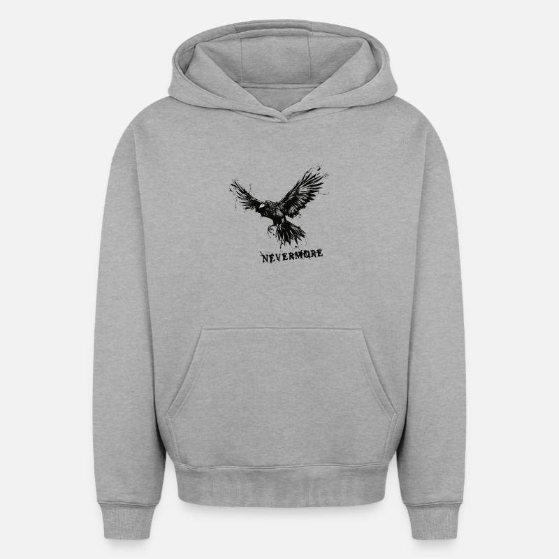 Plus jamais - Sweat à capuche unisexe oversize épais SPREAD - gris chiné