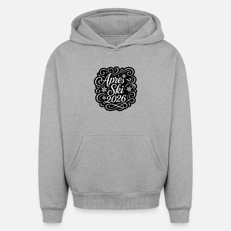 Après-ski 2026 - Sweat à capuche unisexe oversize épais SPREAD - gris chiné