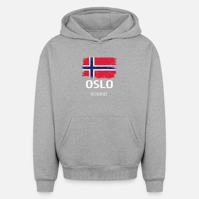 Oslo - Sweat à capuche unisexe oversize épais SPREAD - gris chiné