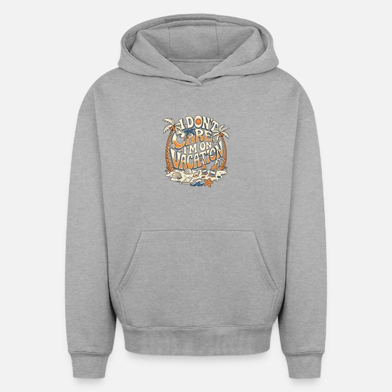 En vacances - Sweat à capuche unisexe oversize épais SPREAD - gris chiné