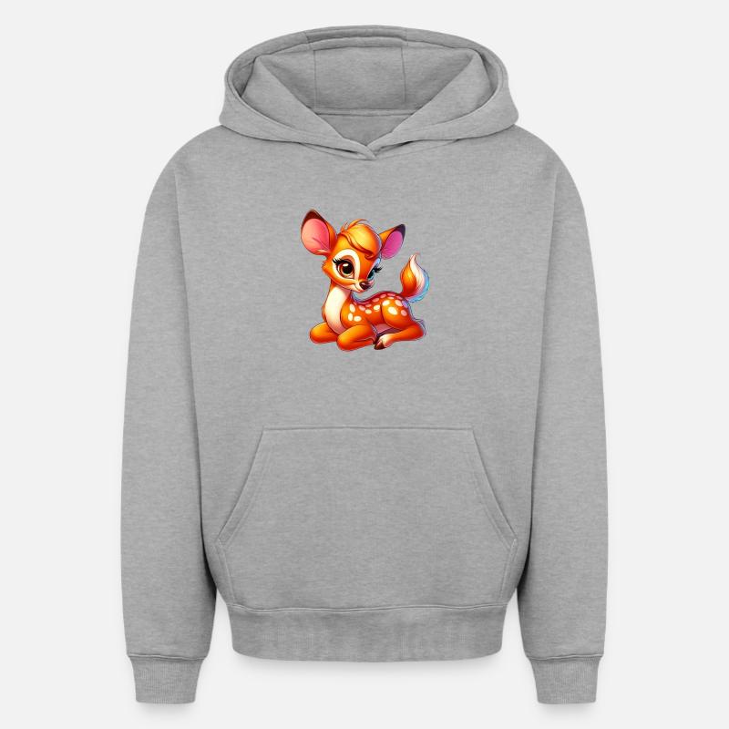 Faon - Sweat à capuche unisexe oversize épais SPREAD - gris chiné