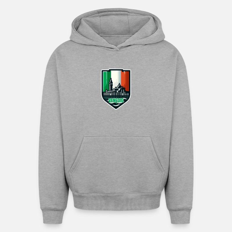 Venise magique - Sweat à capuche unisexe oversize épais SPREAD - gris chiné