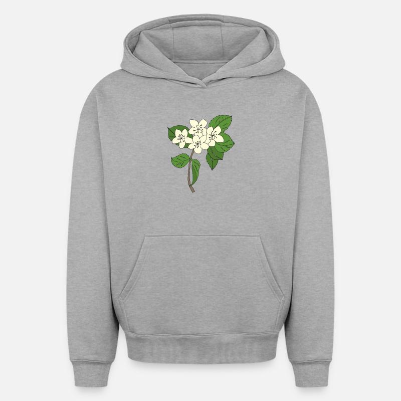 fleurs de poirier - Sweat à capuche unisexe oversize épais SPREAD - gris chiné