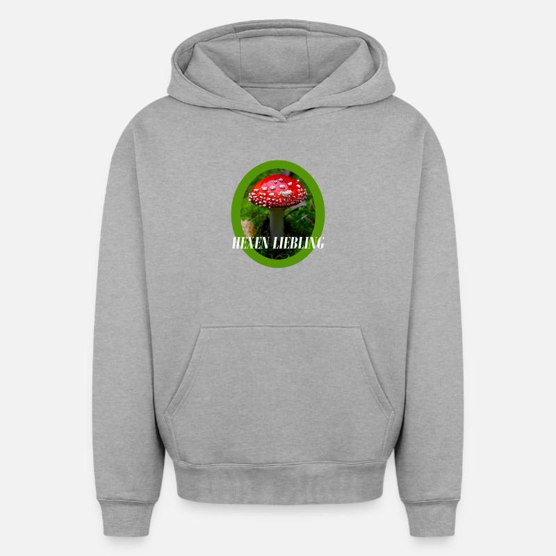 Conception du champignon - Sweat à capuche unisexe oversize épais SPREAD - gris chiné