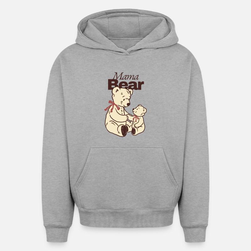Maman Ours et Peluchette Enfant - Sweat à capuche unisexe oversize épais SPREAD - gris chiné