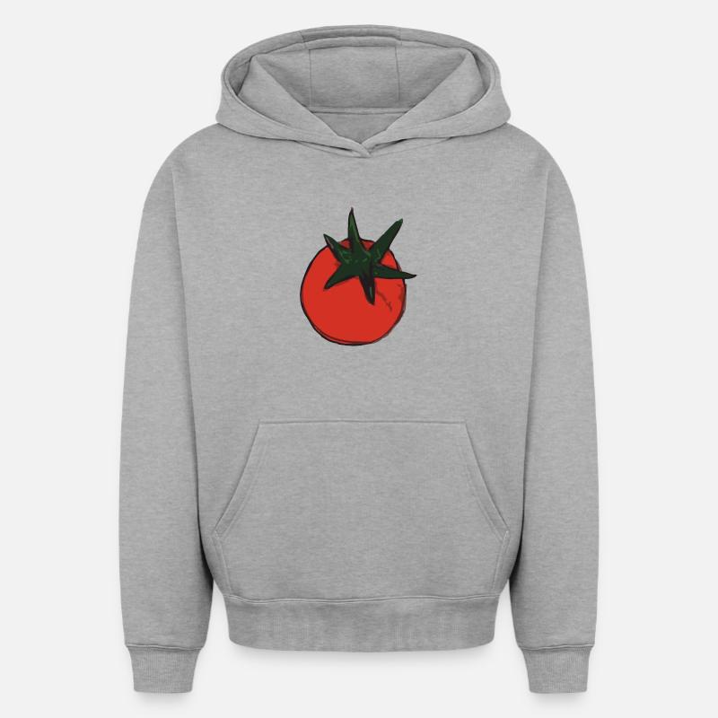 tomate tomate - Sweat à capuche unisexe oversize épais SPREAD - gris chiné