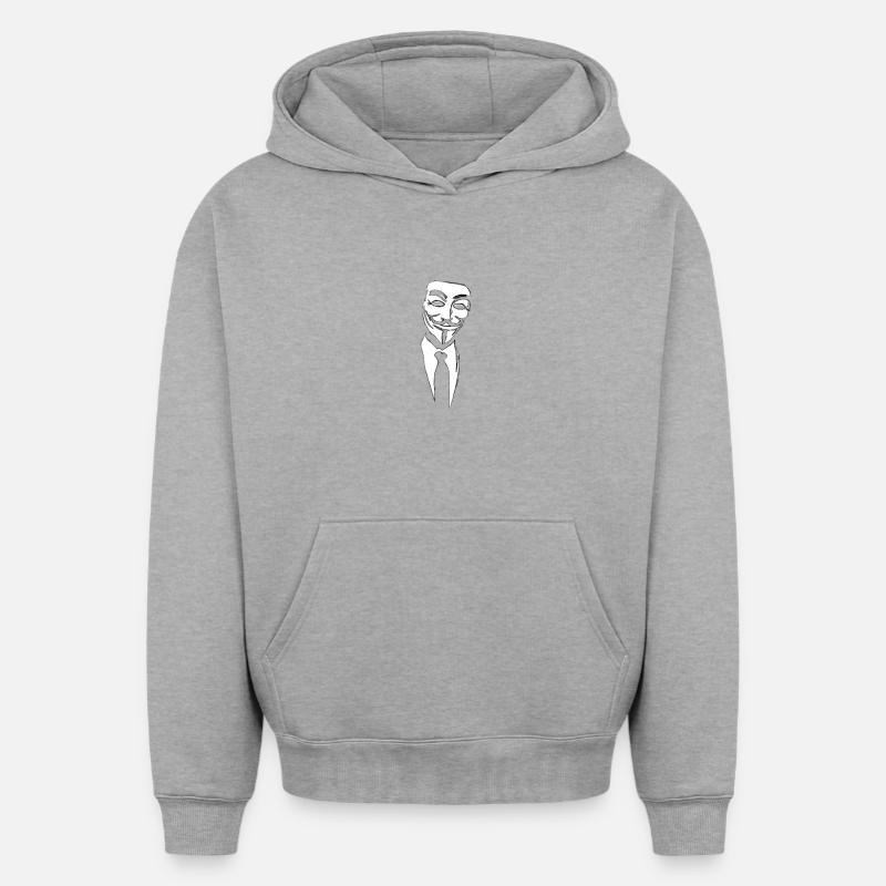 Anonymous - Sweat à capuche unisexe oversize épais SPREAD - gris chiné
