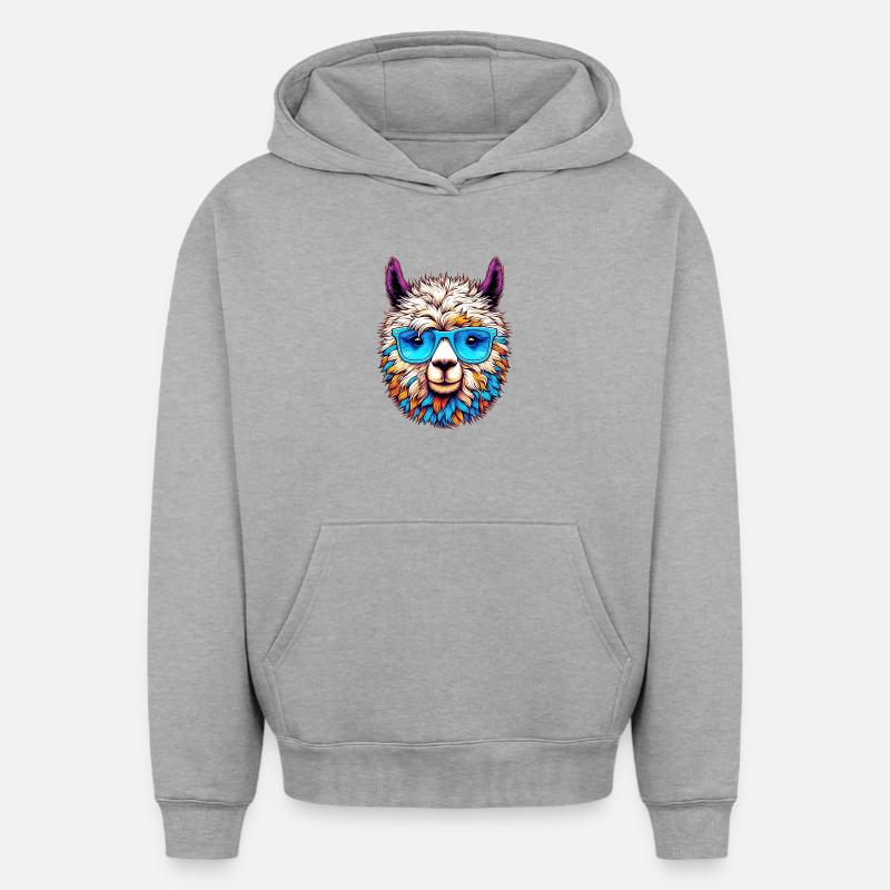 Alpaga - Sweat à capuche unisexe oversize épais SPREAD - gris chiné