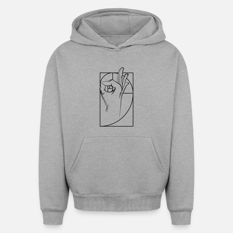 Gotcha troll - Sweat à capuche unisexe oversize épais SPREAD - gris chiné