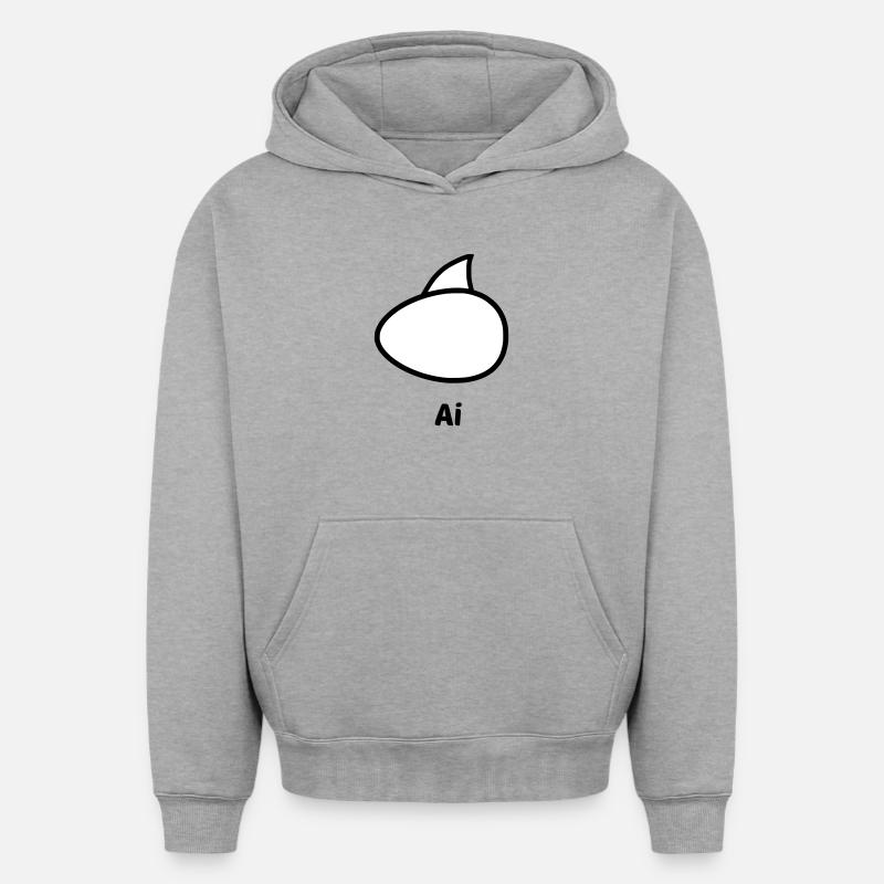 IA - Sweat à capuche unisexe oversize épais SPREAD - gris chiné
