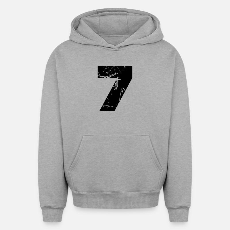 7 - Sweat à capuche unisexe oversize épais SPREAD - gris chiné