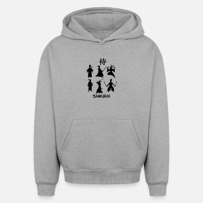 SamouraïÉpéiste japonais - Sweat à capuche unisexe oversize épais SPREAD - gris chiné