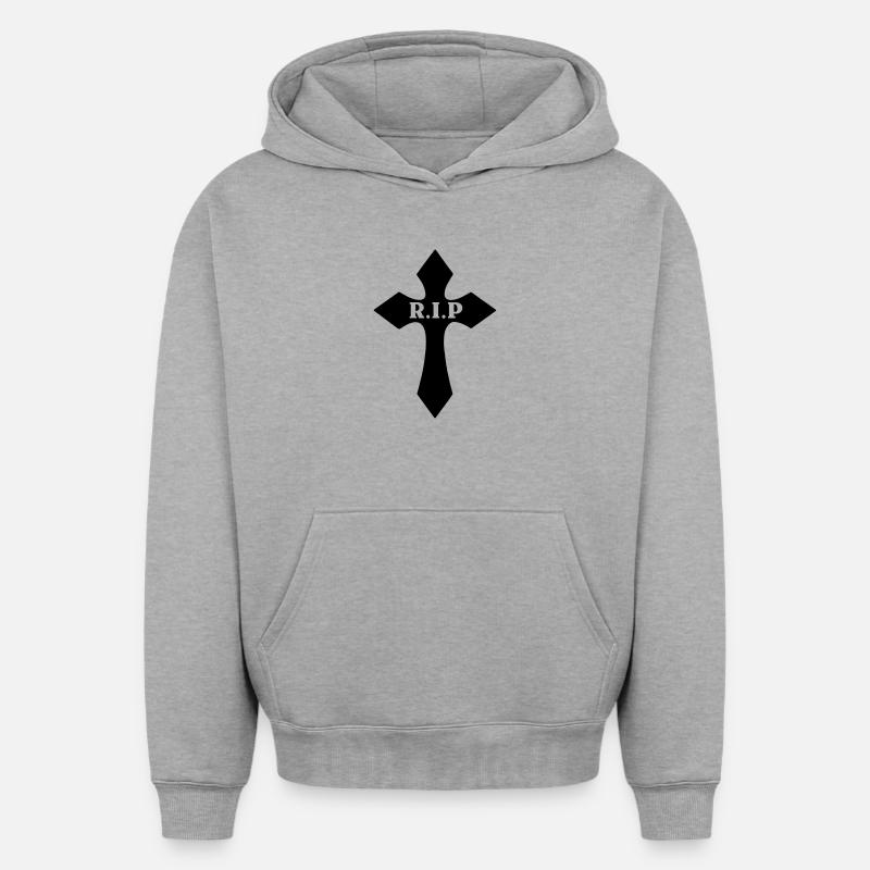 Perte de RIP croisée cher - Sweat à capuche unisexe oversize épais SPREAD - gris chiné