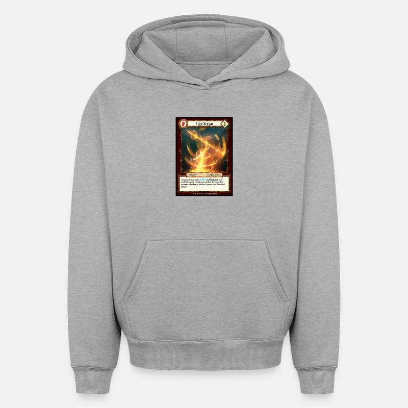 Lance de feu - Sweat à capuche unisexe oversize épais SPREAD - gris chiné