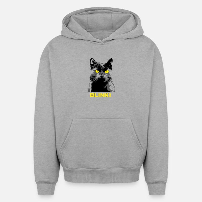 Mon chat préféré - Blinki - Sweat à capuche unisexe oversize épais SPREAD - gris chiné
