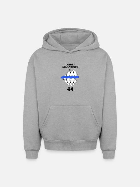 Loire Atlantique 44 - Oversized Heavyweight Unisex Hoodie - heather grey