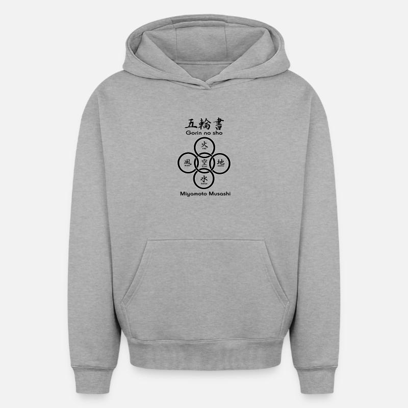 Fünf Kreise oder Ringe - Oversized Heavyweight Unisex Hoodie - Grau meliert