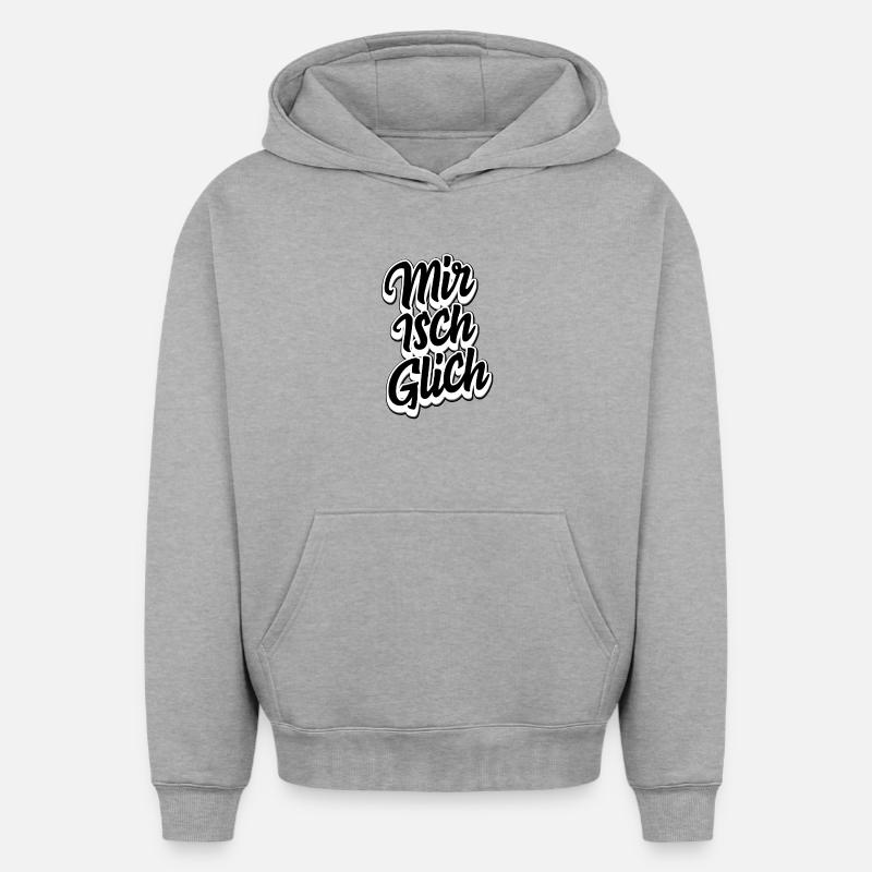 Zürich Schweizerdeutsch Spruch - Sweat à capuche unisexe oversize épais SPREAD - gris chiné