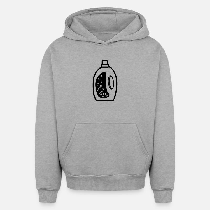 Flacon de détergent - Sweat à capuche unisexe oversize épais SPREAD - gris chiné