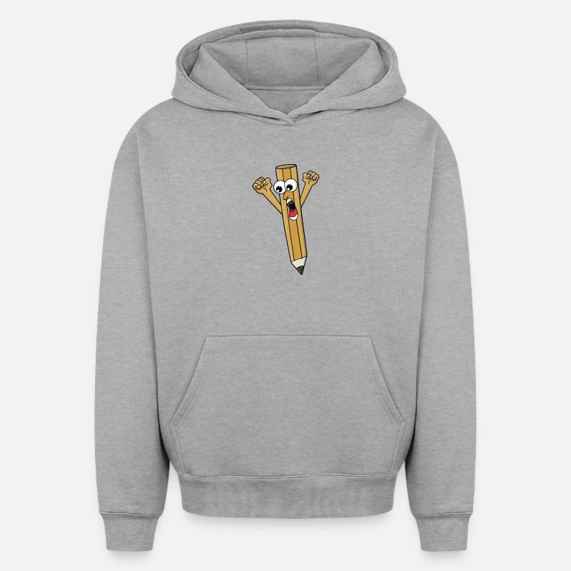 Crayon effrayé - Sweat à capuche unisexe oversize épais SPREAD - gris chiné