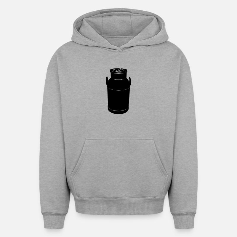Boîte de lait - Sweat à capuche unisexe oversize épais SPREAD - gris chiné