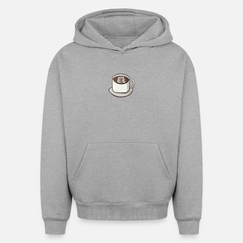 Cappuccino - Sweat à capuche unisexe oversize épais SPREAD - gris chiné
