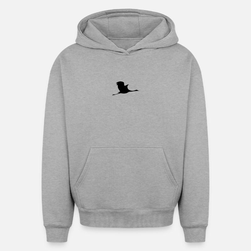 Grue volante - Sweat à capuche unisexe oversize épais SPREAD - gris chiné