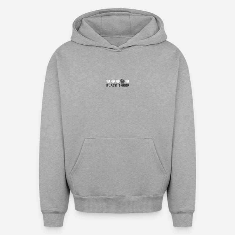 Sheep - Sweat à capuche unisexe oversize épais SPREAD - gris chiné