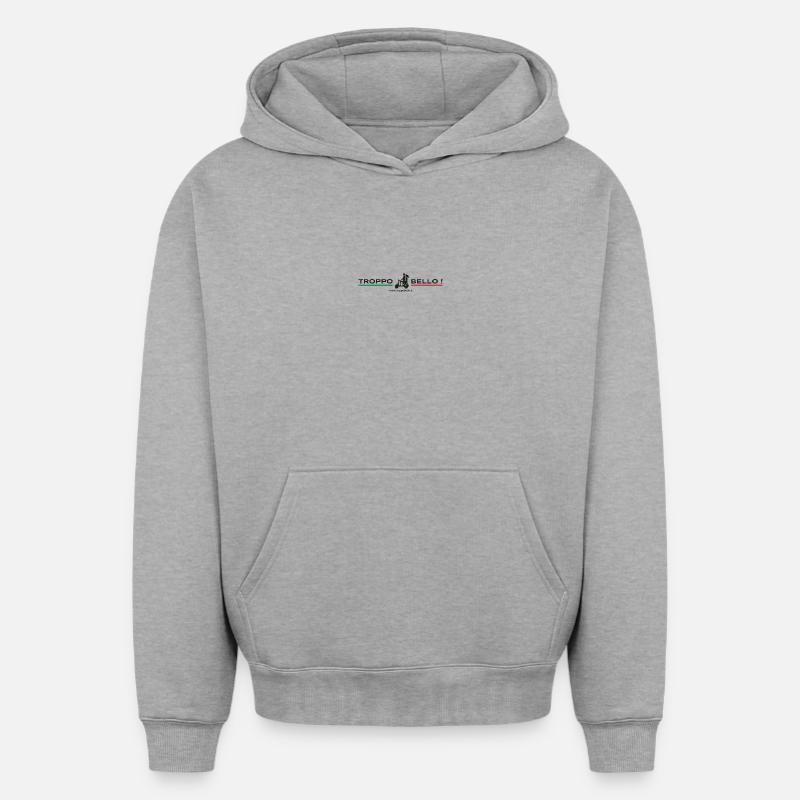 Troppobello - Sweat à capuche unisexe oversize épais SPREAD - gris chiné