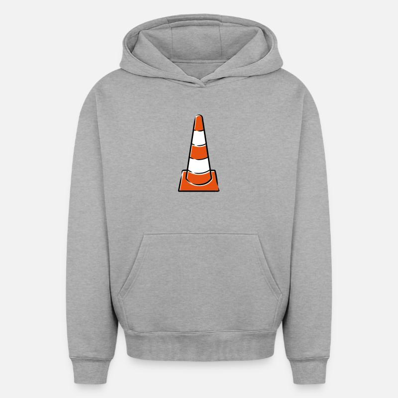 Chapeaux de construction - Sweat à capuche unisexe oversize épais SPREAD - gris chiné