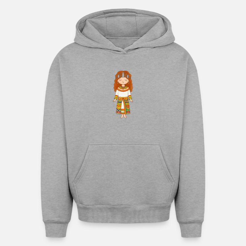 Kabyle - Sweat à capuche unisexe oversize épais SPREAD - gris chiné