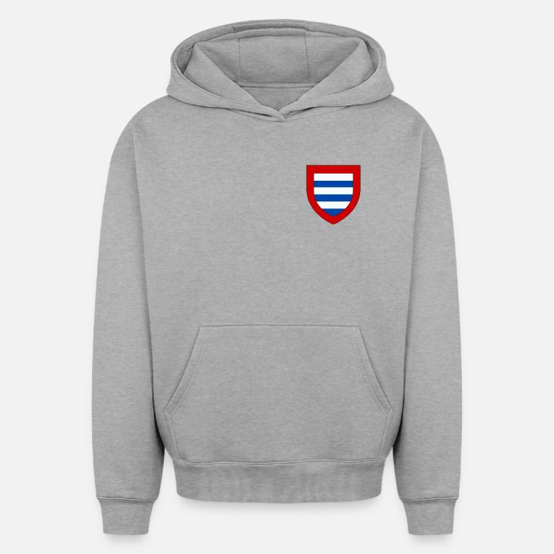 Blason du Goële - Sweat à capuche unisexe oversize épais SPREAD - gris chiné