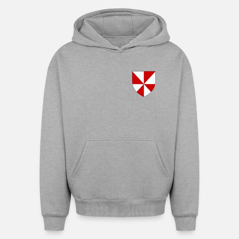 Blason du Gâtinais - Sweat à capuche unisexe oversize épais SPREAD - gris chiné