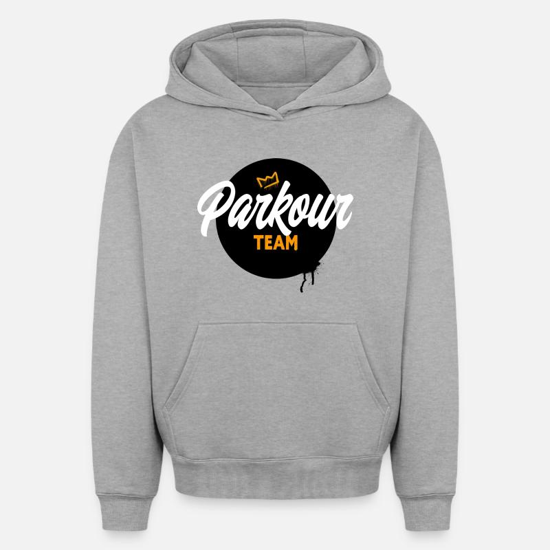 Parkour - Sweat à capuche unisexe oversize épais SPREAD - gris chiné