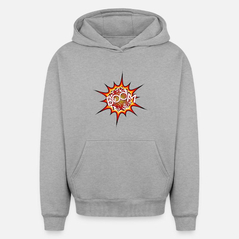 Explosion, Bombe, Explosion, Bombe # - Oversized Heavyweight Unisex Hoodie - Grau meliert