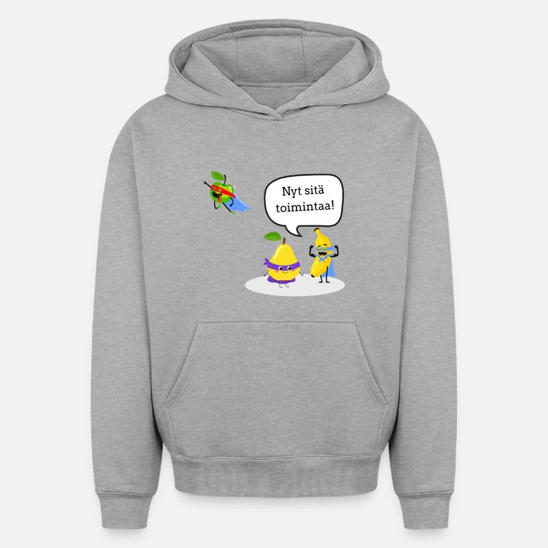 Héros d’action - Sweat à capuche unisexe oversize épais SPREAD - gris chiné