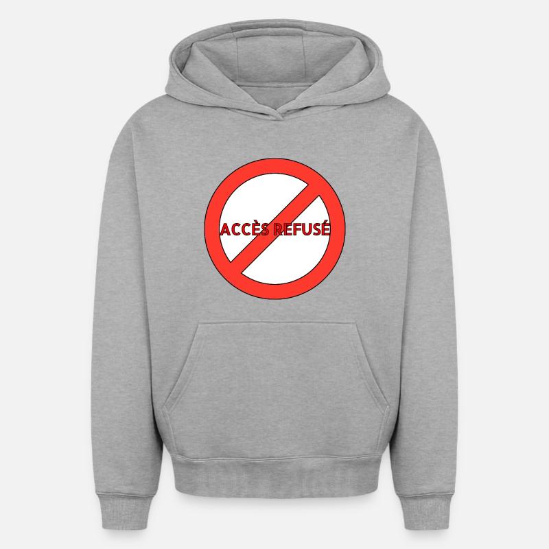 LE SYSTÈME - Sweat à capuche unisexe oversize épais SPREAD - gris chiné