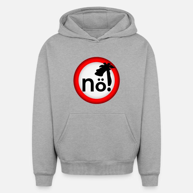 Interdiction : Pas de girafe - Sweat à capuche unisexe oversize épais SPREAD - gris chiné