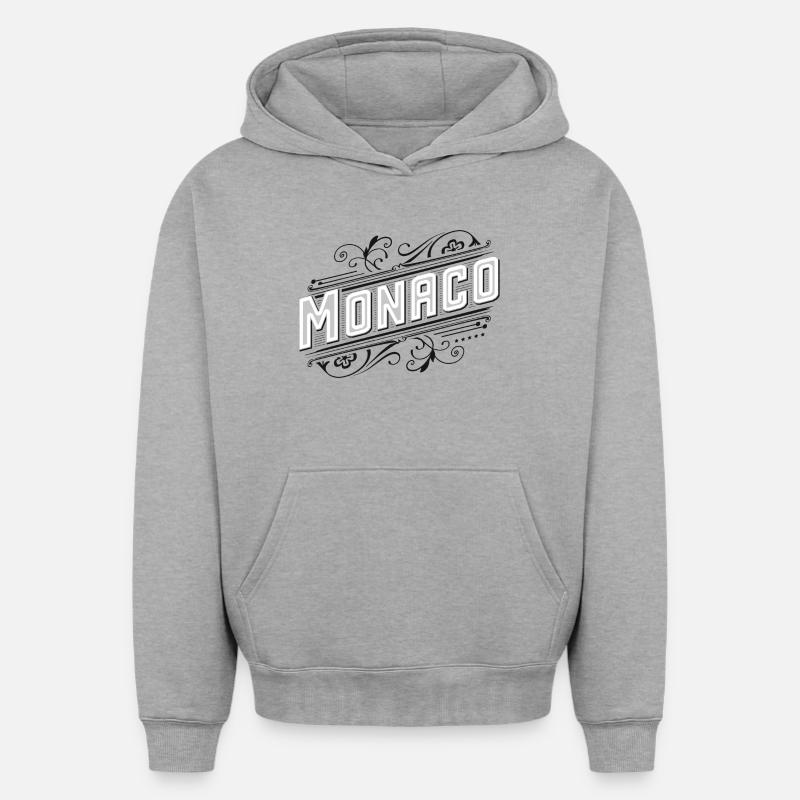 Monaco - Sweat à capuche unisexe oversize épais SPREAD - gris chiné