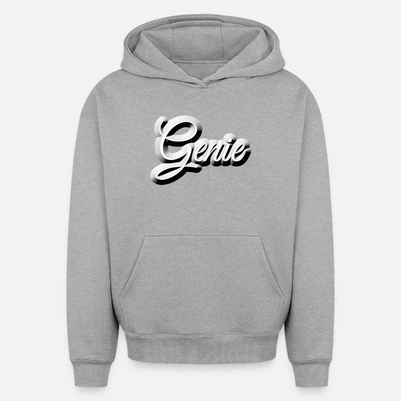 Nerd - GENIUS - Sweat à capuche unisexe oversize épais SPREAD - gris chiné