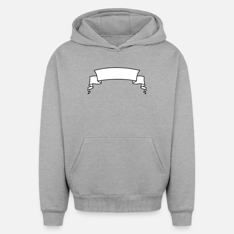 Bannière de texte blanche - Sweat à capuche unisexe oversize épais SPREAD - gris chiné