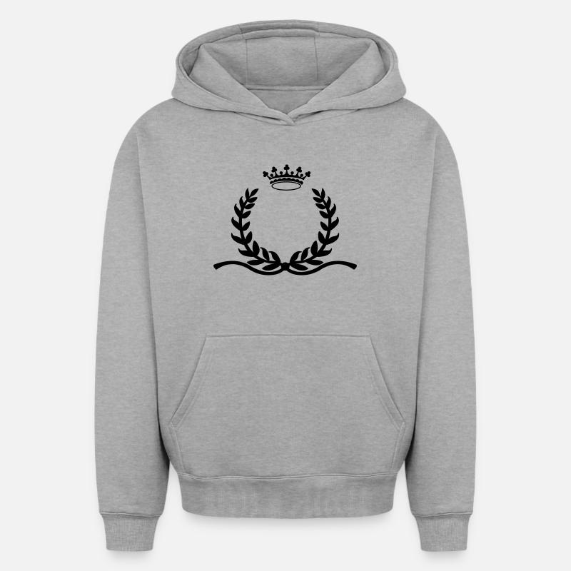 Couronne de laurier avec longue couronne d’éperons - Sweat à capuche unisexe oversize épais SPREAD - gris chiné