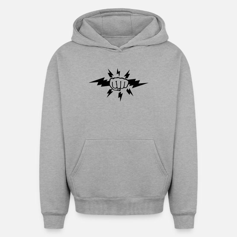 Blitzfaust - Oversized Heavyweight Unisex Hoodie - Grau meliert