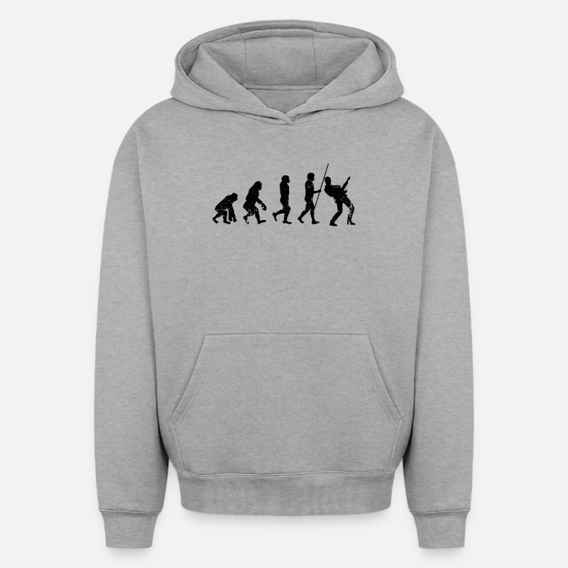 Evolution guitar player - Oversized Heavyweight Unisex Hoodie - heather grey