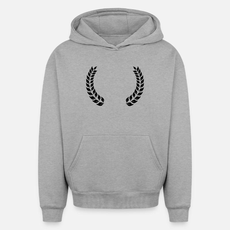 Couronne de laurier espace ouvert - Sweat à capuche unisexe oversize épais SPREAD - gris chiné