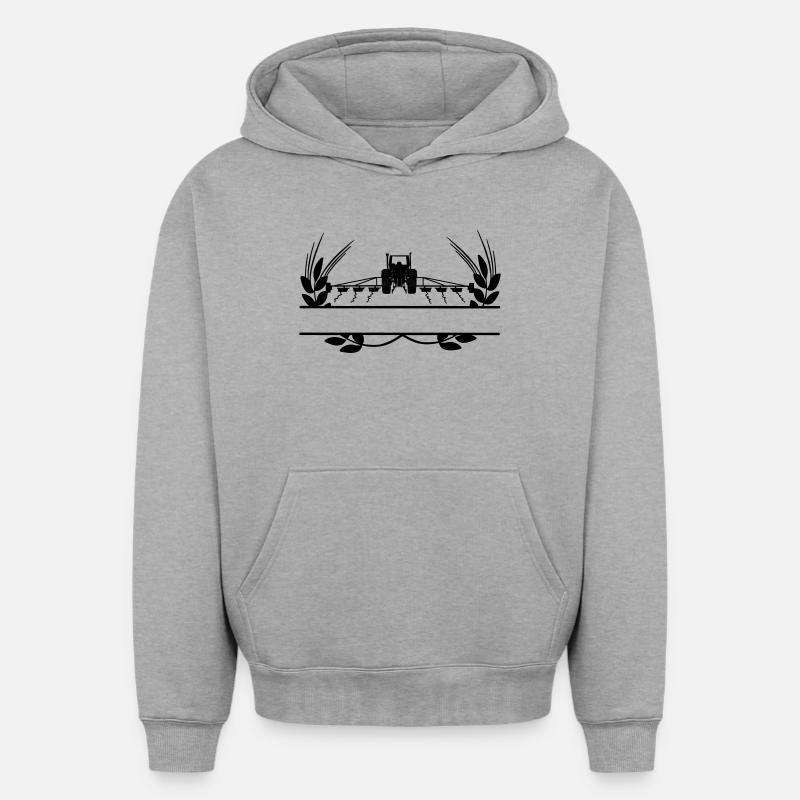 Ackerbau Traktor Getreideanbau - Oversized Heavyweight Unisex Hoodie - Grau meliert